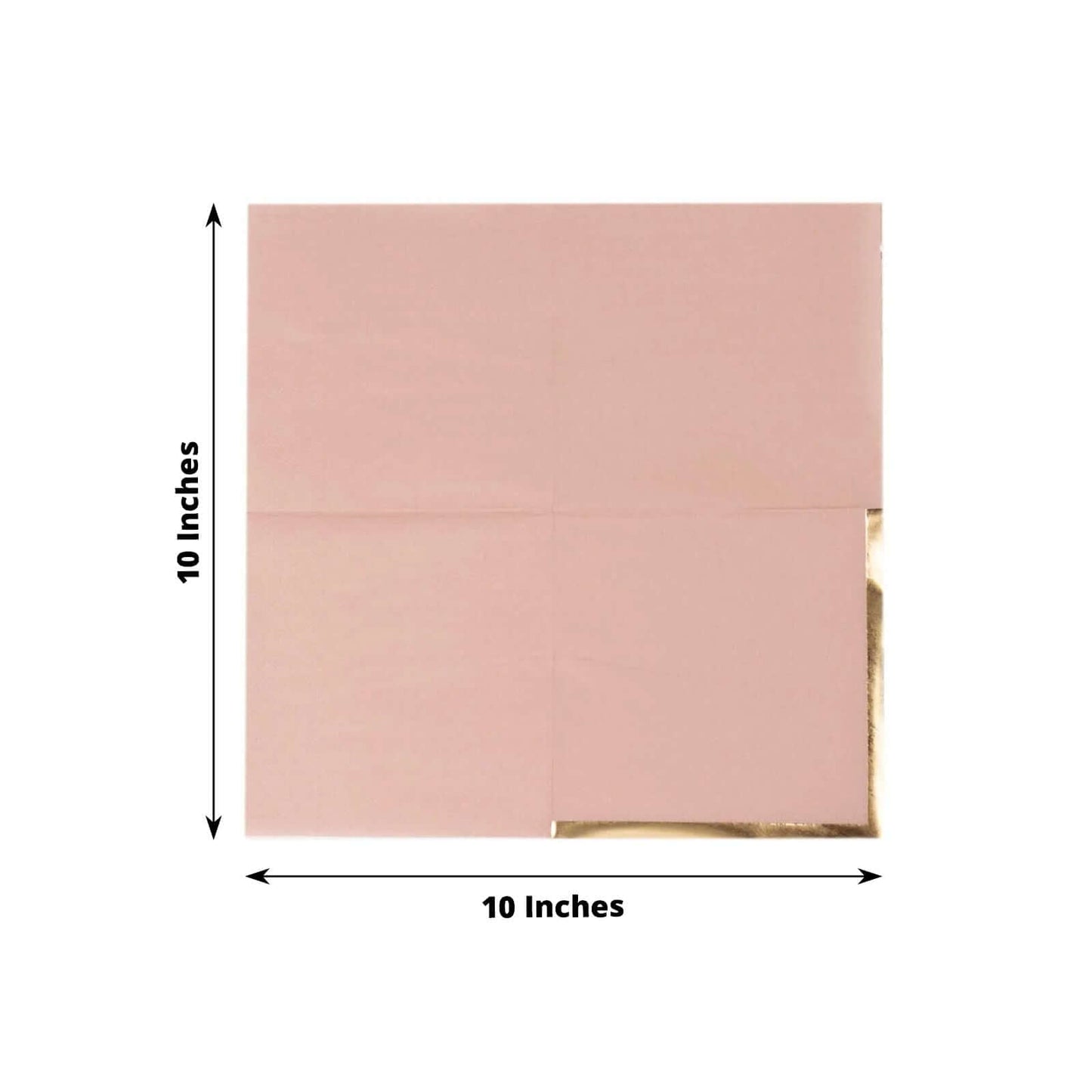 50-Pack Paper Beverage Napkins Dusty Rose with Gold Foil Edge - 2 Ply Disposable Soft 18GSM Cocktail Napkins 5"x5"