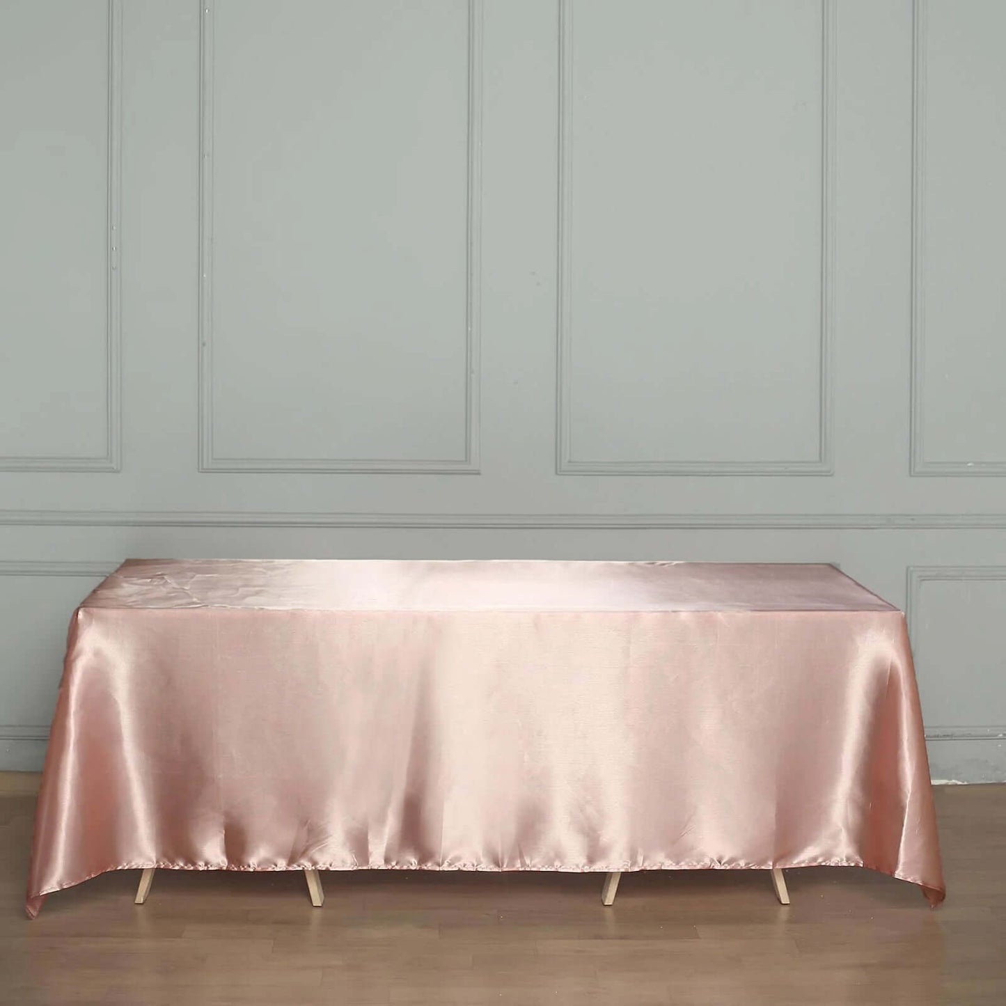 Satin Rectangular 60"x126" Tablecloth Dusty Rose - Smooth and Lustrous Table Cover