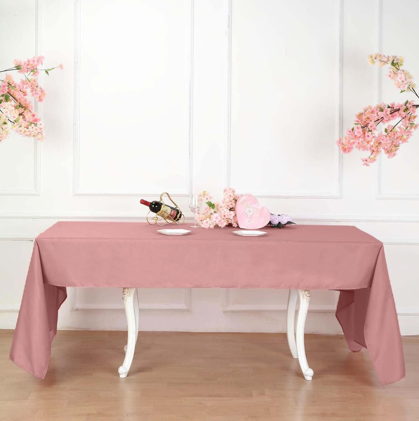 Polyester 60"x126" Rectangle Tablecloth Dusty Rose - Wrinkle-Resistant Table Cover