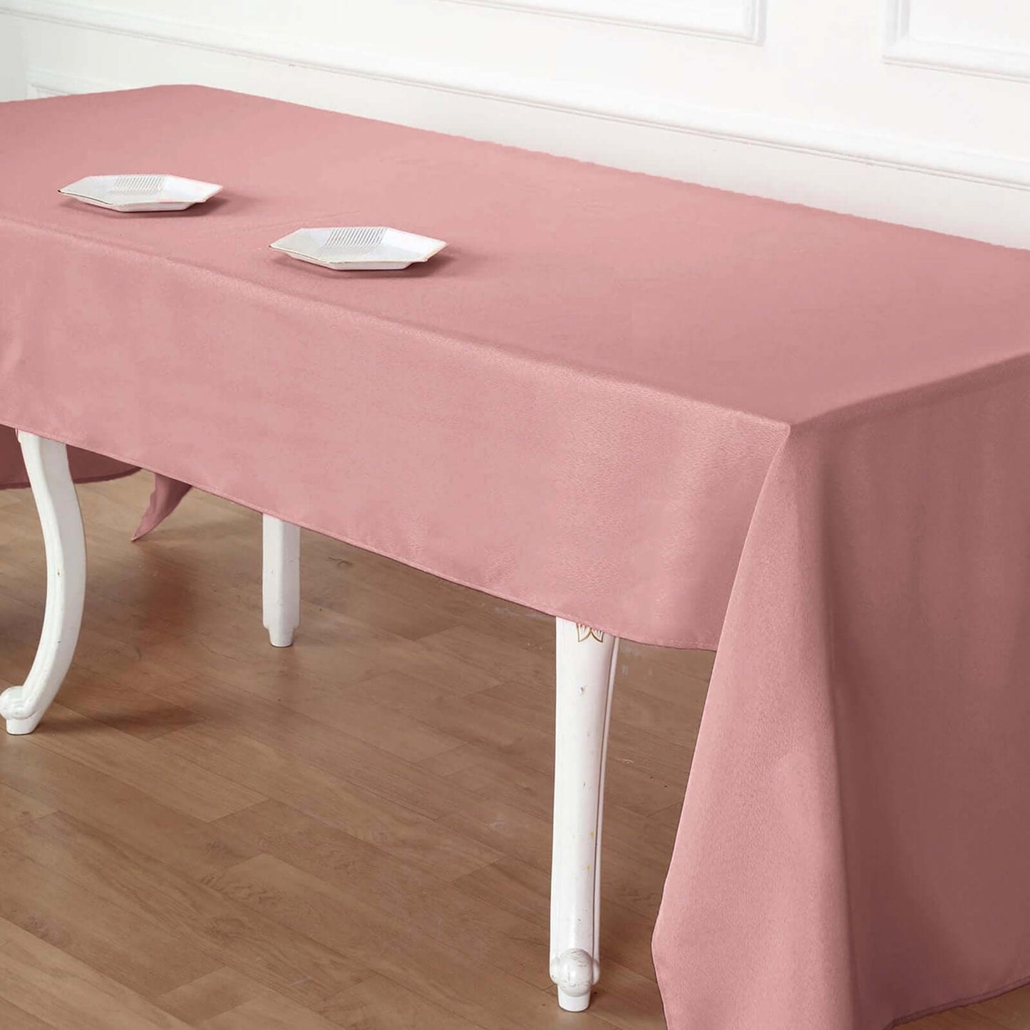 Polyester 60"x102" Rectangle Tablecloth Dusty Rose - Durable and Stylish Table Cover