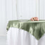 Satin 60"x60" Table Overlay Square Tablecloth Dusty Sage Green - Smooth Silky Touch Table Cover