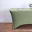 Stretch Spandex 6ft Rectangle Tablecloth Dusty Sage Green - Durable Form-Fitting Table Cover
