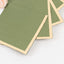 50-Pack Paper Beverage Napkins Dusty Sage Green with Gold Foil Edge - 2 Ply Disposable Soft 18GSM Cocktail Napkins 5"x5"