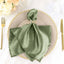 5 Pack Satin 20"x20" Napkins Dusty Sage Green - Luxurious Shine & Smooth Dinner Napkins
