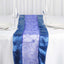 Satin Organza 14"x108" Table Runner Royal Blue Embroidered Design - Sheer & Stylish for Luxurious Table Settings