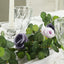6ft Artificial Eucalyptus Garland with Lavender Lilac/Purple Silk Roses â€“ Faux Greenery Vine