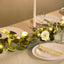 Lighted Greenery Garland with Eucalyptus & Peonies, 5.5ft Battery-Powered Greenery for Fireplace, Table & Event Styling