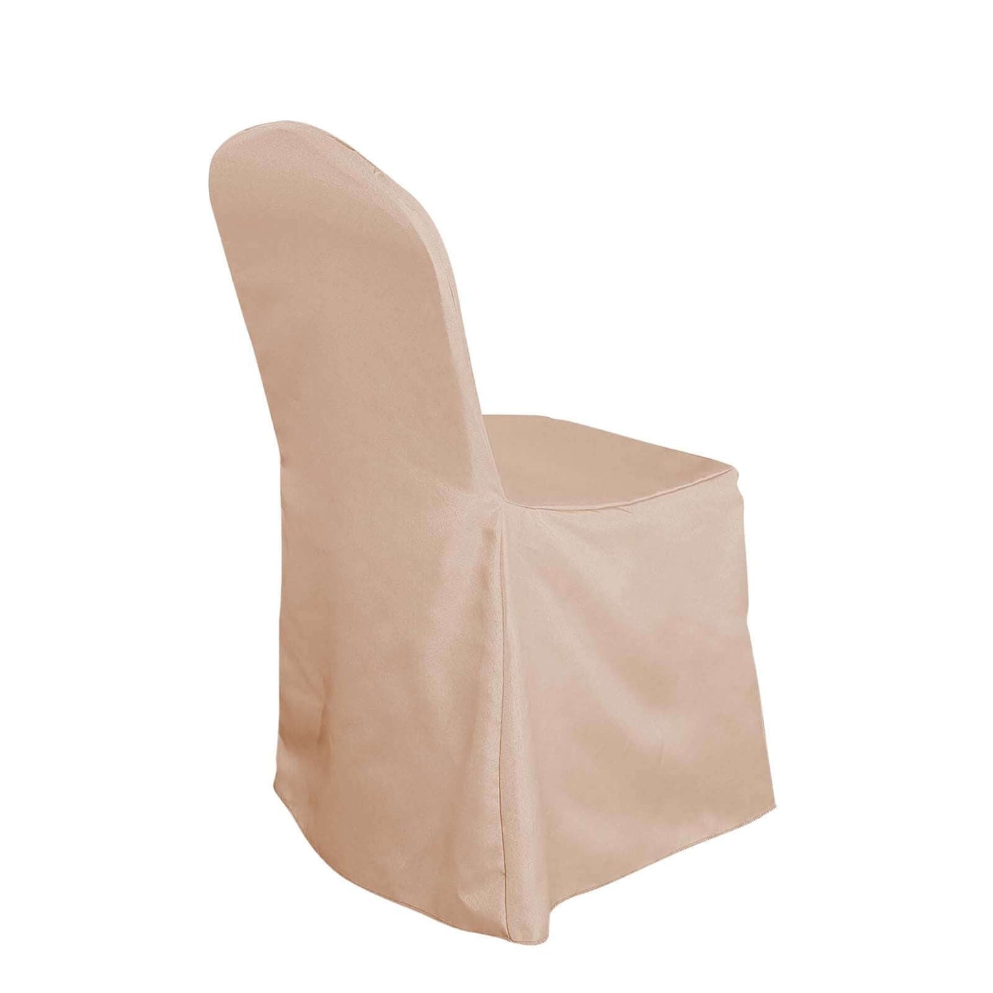 Polyester Slip On Banquet Chair Covers Nude - Stain-Resistant Reusable Durable Fabric