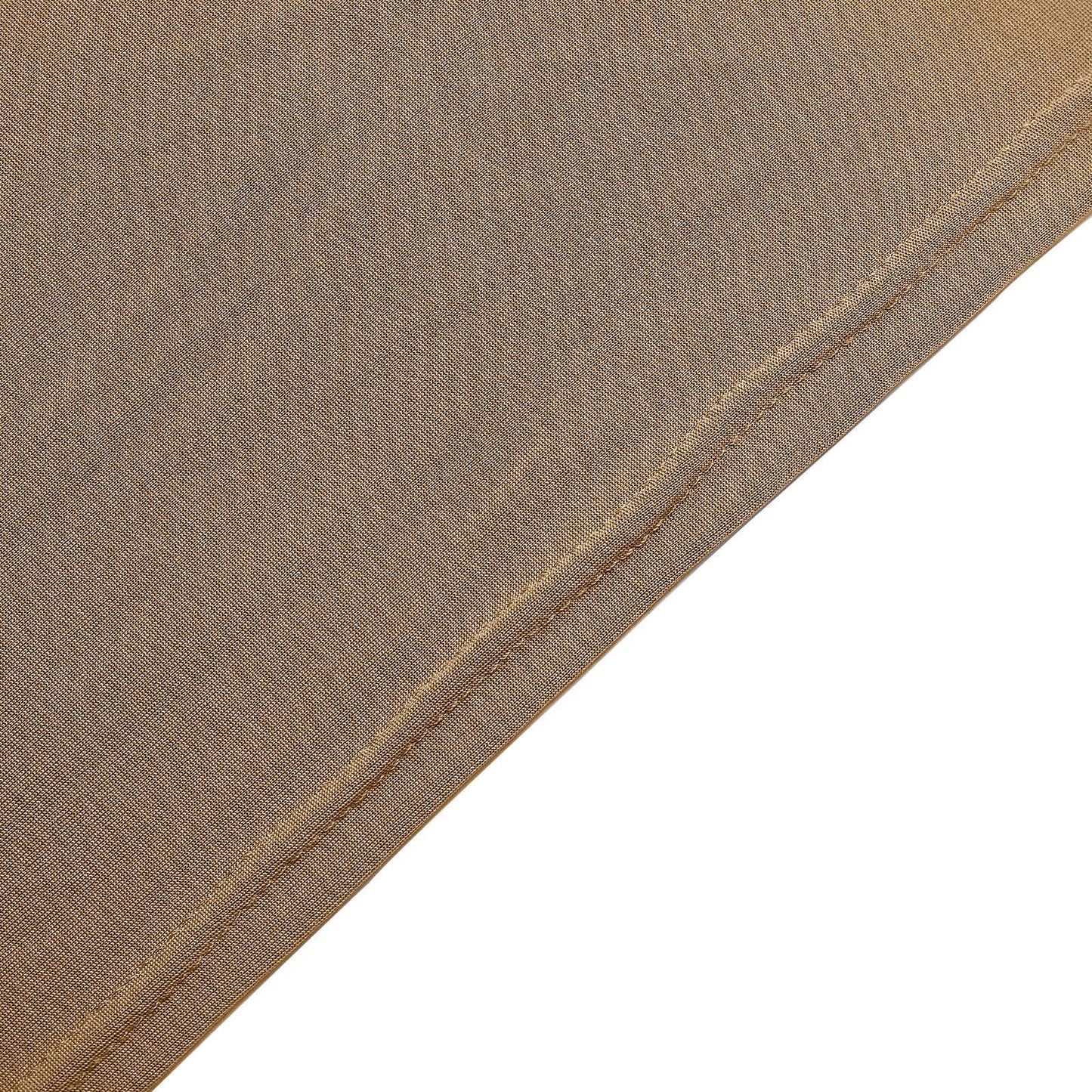 Stretch Spandex 96"x30" Rectangle Table Cover Taupe - Durable Form-Fitting Tablecloth