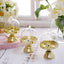 12-Pack Fillable Mini Pedestal Candy Container Clear/Gold - Decorative Candy Treat Favor Boxes with Dome Lid 4"