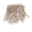 39" Natural Real Turkey Feather Fringe Trim With Satin Ribbon Tape