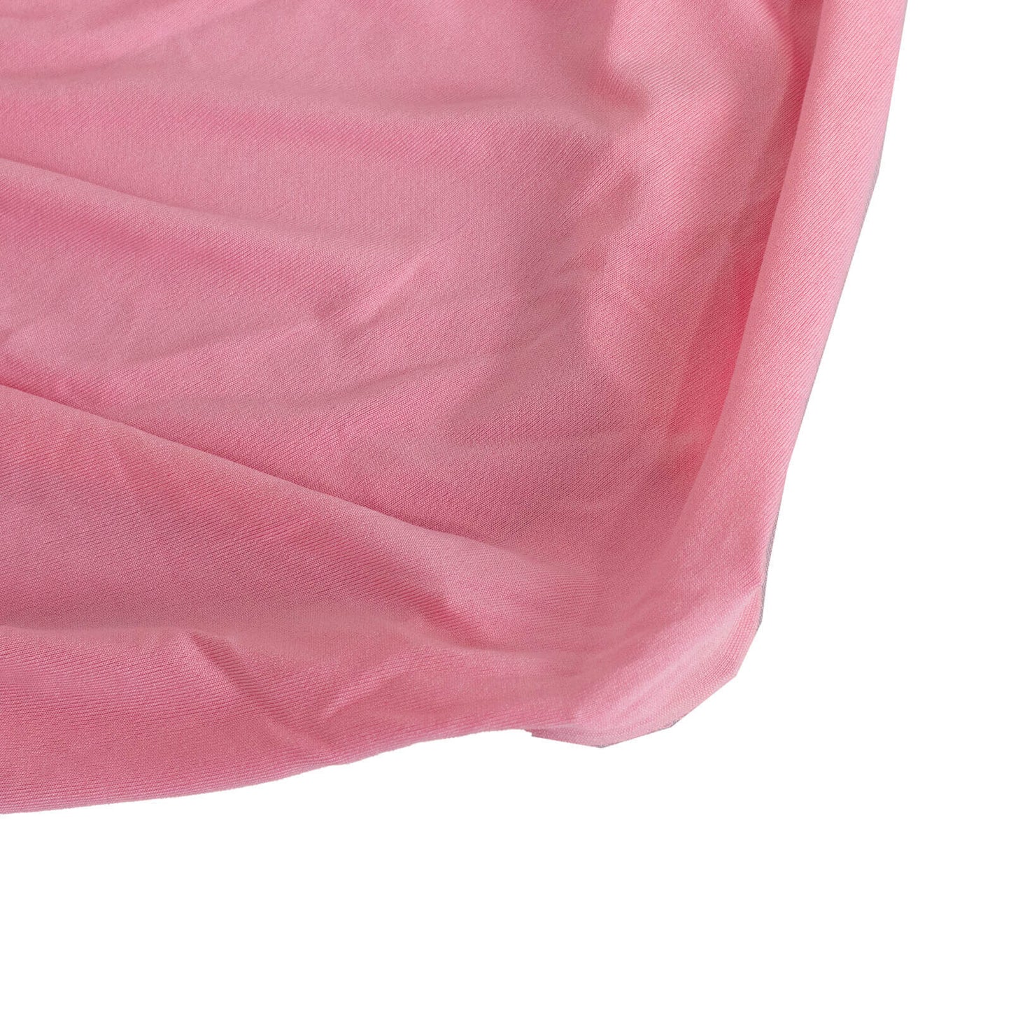 Spandex Chair Cover with Silver Rhinestone Buckled Sash Band Pink - Stretch Fitted Slipcover