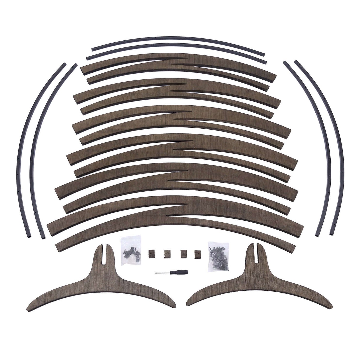 8ft Natural Brown Wood Round Event Party Arbor Backdrop Stand, Rustic DIY Wedding Arch