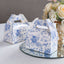 25 Pack White Blue Candy Gift Tote Gable Boxes in French Toile Pattern, Party Favor Treat Boxes - 6"x3.5"x7"