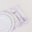 5 Pack Polyester 20"x20" Dinner Napkins White with Lavender Lilac French Toile Pattern - Reusable Floral Cloth Napkins