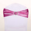 5 Pack Metallic Spandex Chair Sashes Fuchsia - Stretch Fit Chair Bands With Round Diamond Buckles