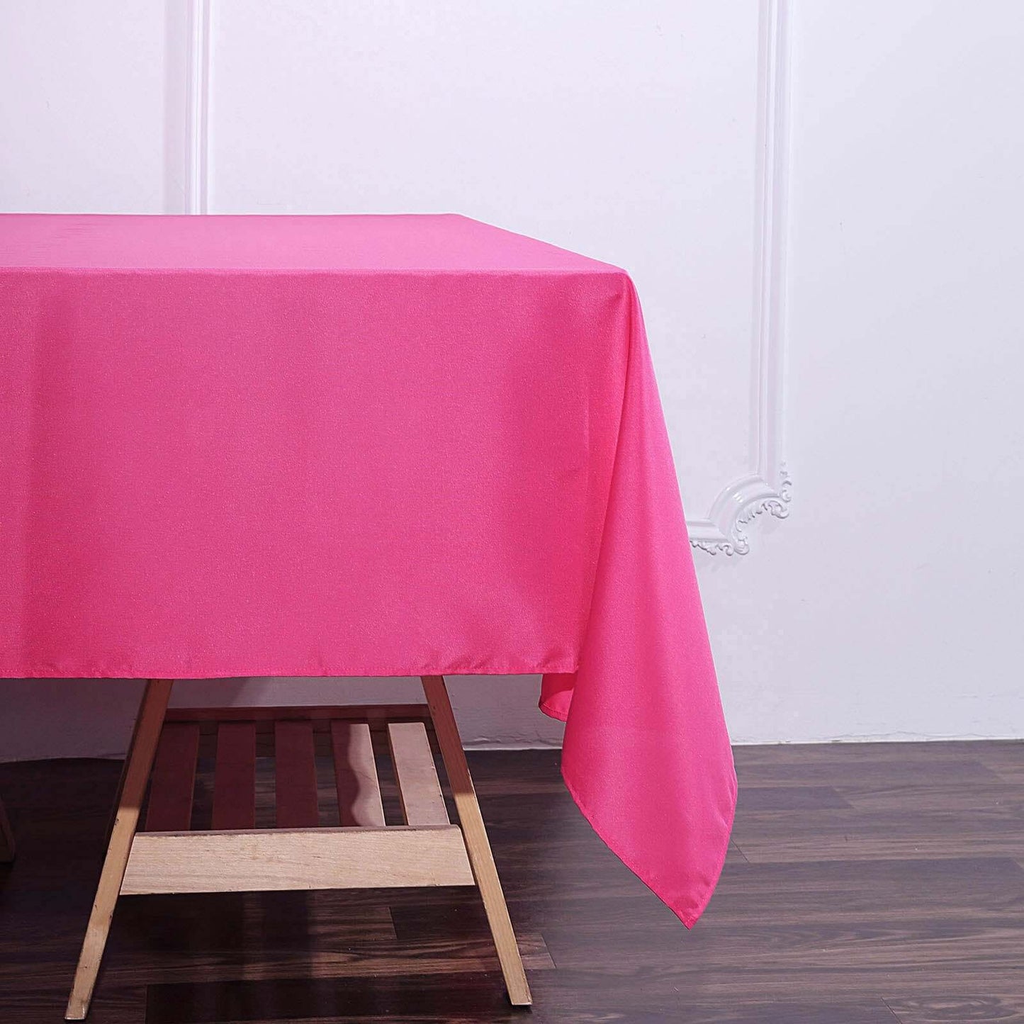 Polyester 70"x70" Table Overlay Square Tablecloth Fuchsia - Wrinkle-Resistant & Durable Table Cover
