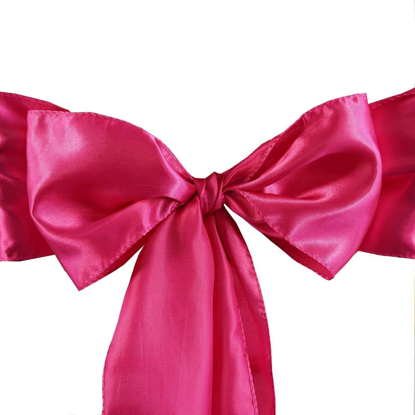 5 Pack Satin Chair Sashes Fuchsia - Durable Chair Bows with Shiny Finish 6"x106"