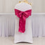 5 Pack Lamour Satin 6"x106" Chair Sashes Fuchsia - Stylish Reusable Decorative Bows