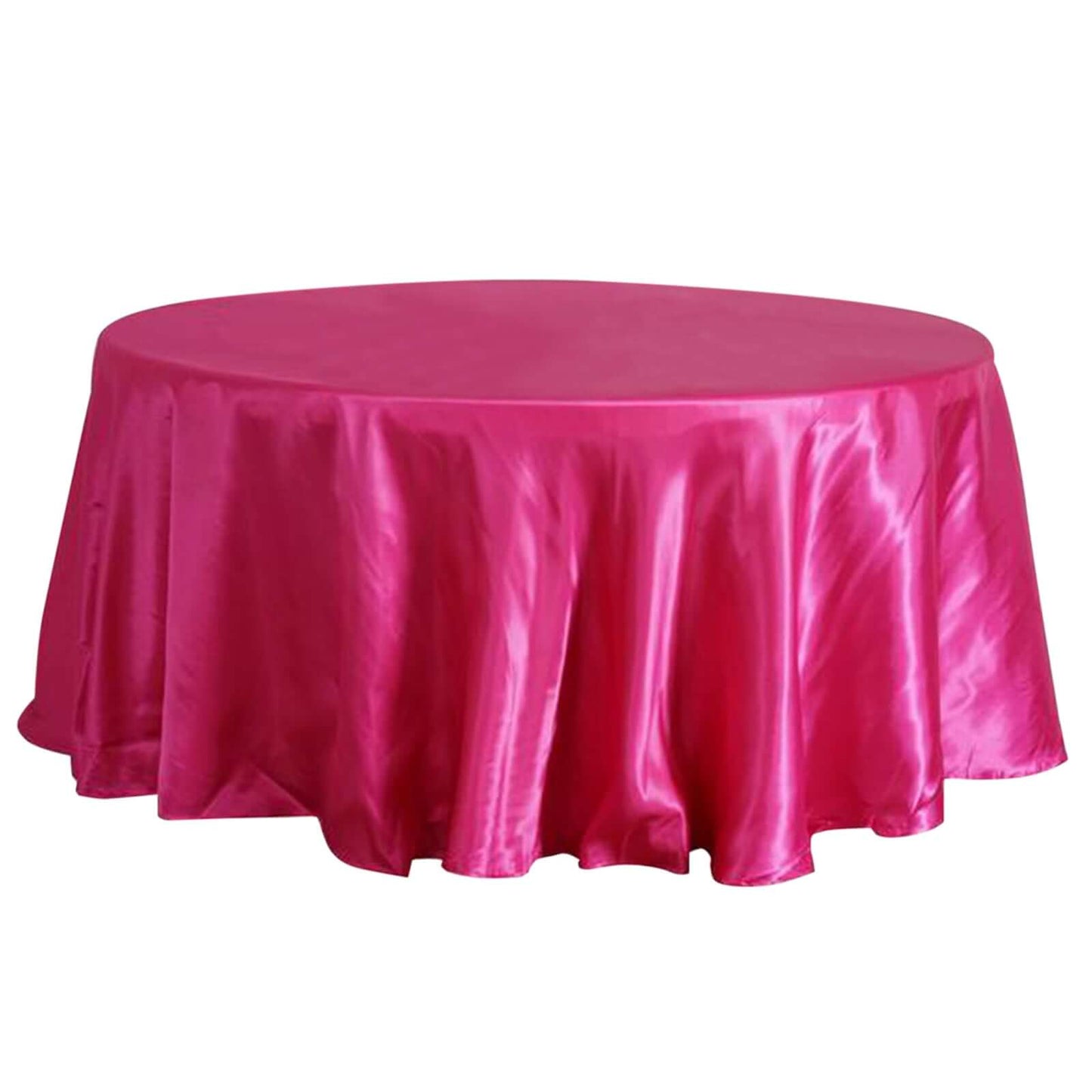 Satin 108" Round Tablecloth Fuchsia - Smooth and Lustrous Table Cover