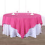 Polyester 90"x90" Table Overlay Square Tablecloth Fuchsia - Wrinkle-Resistant & Durable Table Cover