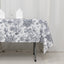 Polyester 60"x102" Rectangle Tablecloth White - Black French Toile Pattern for Elegant Gatherings