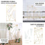 6ft Tall Gold Metal Rectangular Geometric Flower Frame Prop Stand, Wedding Backdrop Floor Stand With Cloudy Film Insert