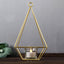 2-Pack Tealight Candle Holders Gold Metal Pyramid Geometric Open Frame - Flower Stand 9"