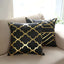 Set Of 4 18" Black Gold Foil Geometric Print Throw Pillow Covers, Velvet Square Sofa Cushion Covers