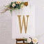 Decorative Rhinestone Alphabet "W" Letter Stickers, Glitter Adhesive Craft Letters Gold DIY Sparkle Embellishments 8"