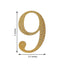Decorative Rhinestone Number "9" Stickers, Glitter Adhesive Craft Numbers Gold DIY Sparkle Embellishments 4"