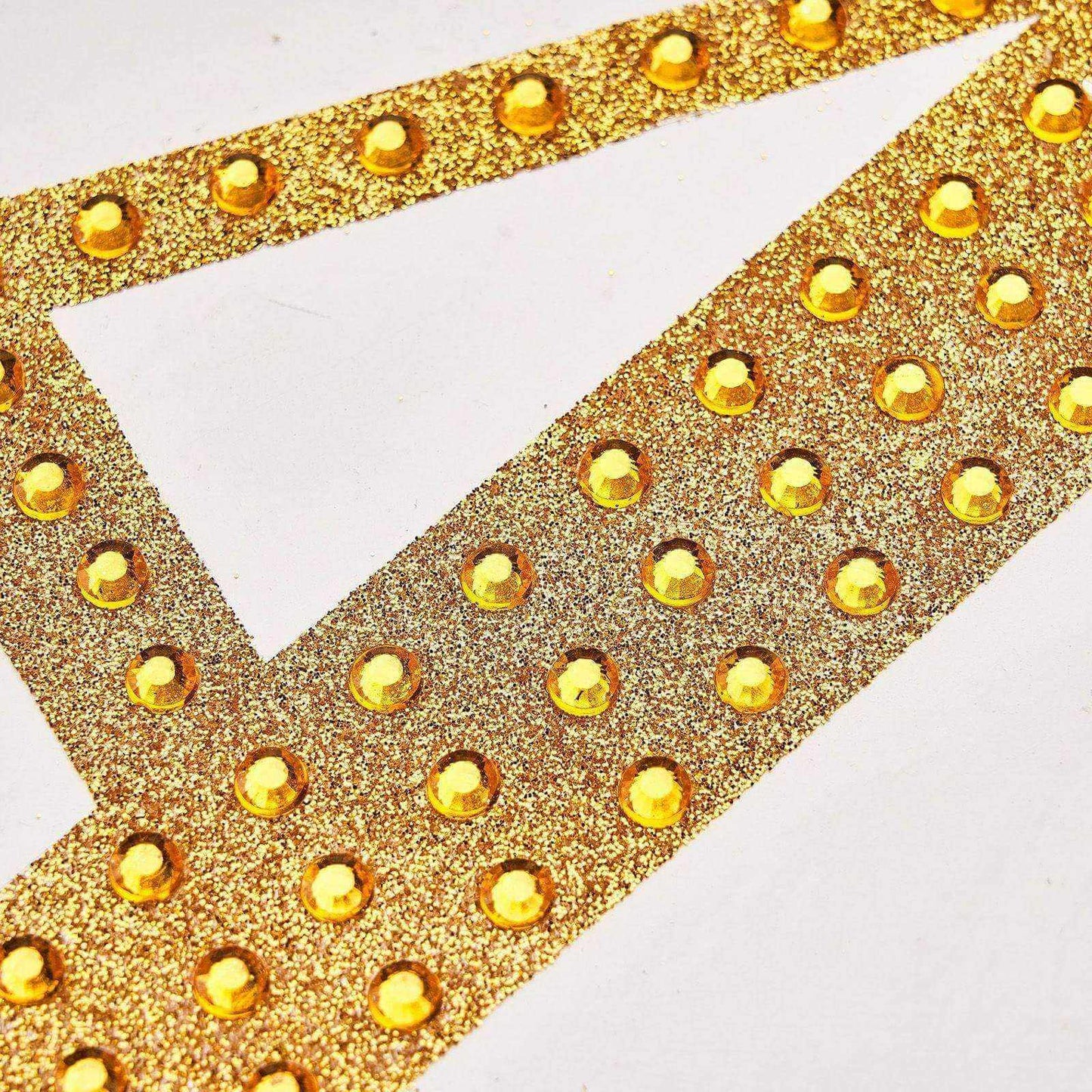 Decorative Rhinestone Alphabet "E" Letter Stickers, Glitter Adhesive Craft Letters Gold DIY Sparkle Embellishments 8"