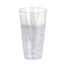 12-Pack Plastic Party Cups Clear Silver Glitter - Durable Disposable Tumblers for Drinks 17oz 6"