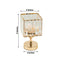 2 Pack 9" Crystal Pendant Hurricane Candle Holders in Gold, Elegant Square Design for Pillar Candles, Decorative Table Centerpieces