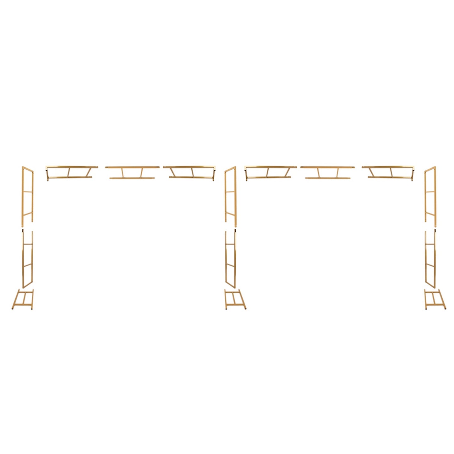 6ftx16ft Gold Rectangular Arbor - Freestanding 6' High Over the Table Stand, Backdrop Stand with Double Frame for Floral Balloon DÃ©cor