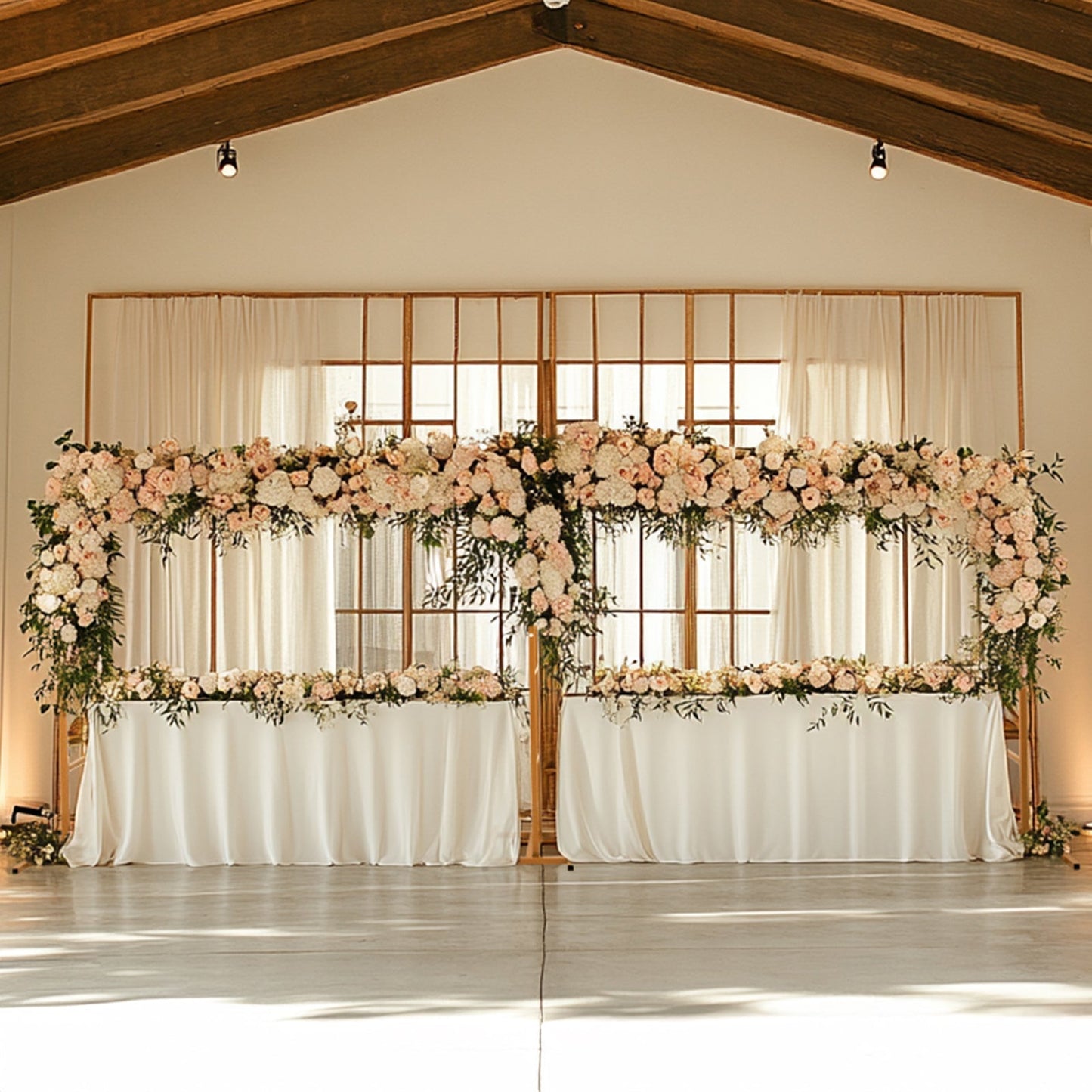 6ftx12ft Gold Rectangular Arbor - Freestanding 6' High Over the Table Stand, Backdrop Stand with Double Frame for Floral Balloon DÃ©cor