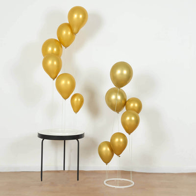 2-Pack 3ft Floating Balloon Floor Stand Kit â€“ White Spiral Balloon Holder with Round Base for Party Decorations