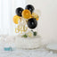 11 Pcs Balloon Cake Topper Black, Clear and Gold - Whimsical Clustered Mini Garland Cake Inserts DIY Party Decorations