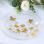 Set of 20 Plastic Round Dinner and Salad Plates in Clear with Gold Butterfly Design & Gold Rim - Stylish Disposable Dinnerware 8", 10"