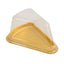 50-Pack Plastic Cake Slice Favor Containers Gold/Clear - Chic Individual Cheesecake Pie Party Favor Boxes with Lid for Events & Catering 6"x4.5"x2.5"