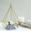 2-Pack Tealight Candle Holders Gold Metal Pentagon Geometric Open Frame - Flower Stand 9"