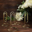 5-Pack Metal Card Holder Stands Paperclip Design Gold - Table Number Stands and Wedding Menu Clips 5"