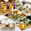 2-Pack Glass Hurricane Vases Bell Shaped Crackle Gold Curvy Design - Stylish Candle Holder Centerpieces 8"