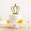 Metal Royal Crown Cake Topper Gold - Sophisticated Wedding Cake Centerpiece Decor for Themed Events 9"