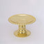 12-Pack Plastic Pedestal Cupcake Plates Mini Gold Mirror Finish Beaded Rim - Great for Displays 5"