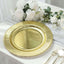 25-Pack Paper 10" Round Dinner Plates in Metallic Gold Sunray Design - Disposable Heavy Duty 350GSM Party Plates