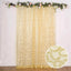 8ftx8ft Gold Embroider Sequin Event Curtain Drapes, Sparkly Sheer Backdrop Event Panel With Embroidery Leaf