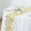 Mesh 12"x108" Table Runner Gold - Leaf Vine Sequin Embroidered Design for Sophisticated Occasion