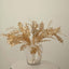 2-Pack Artificial Fern Leaf Branches Metallic Gold - Faux Decorative Bouquets for Glamorous Centerpiece Backdrop & Floral Decor 21"