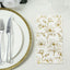50-Pack Paper Dinner Napkins White with Gold Magnolia Flowers Print 2-Ply - Disposable Soft Napkins for Parties